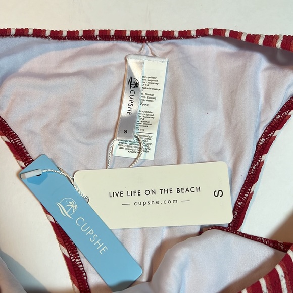 Cupshe Bikini Swimsuit Stripe Triangle Low Waist Two Piece Bathing Suit Size S - Picture 5 of 13